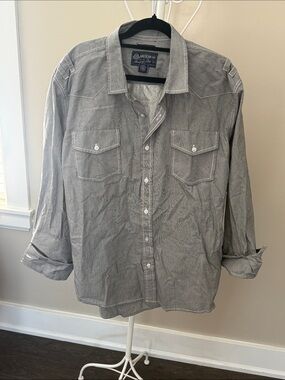 American Rag Men's Light Gray Casual Button-Down Shirt
